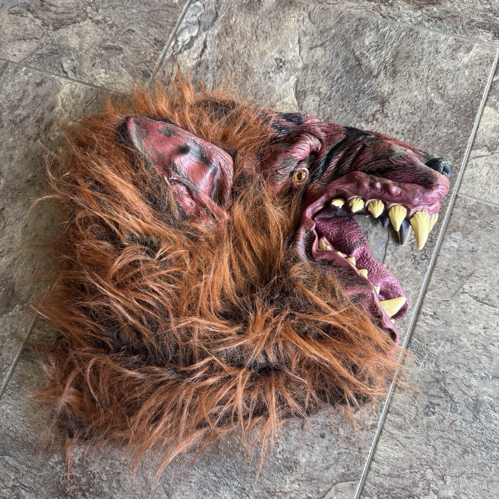 Adult Werewolf Halloween Scary Mask Brown Latex Wolf